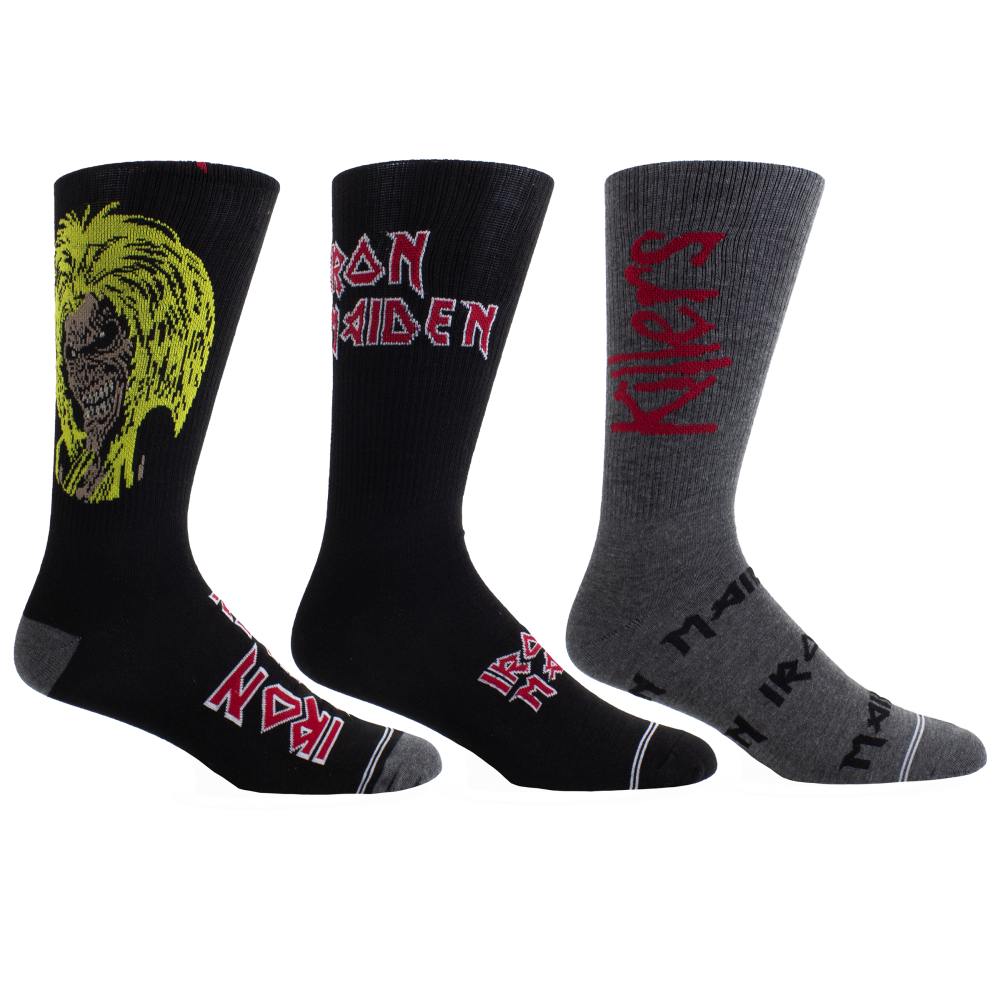 Iron Maiden - 3 Pack Guitar Tin Socken - Schwarz/Grau